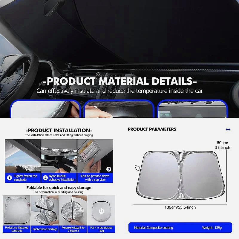 Practical Compact‑Stow Heat‑Reduction Windshield Sun‑Shield For Leapmotor C10 B10 B05 C11 C16 Car Styling Mod Parts