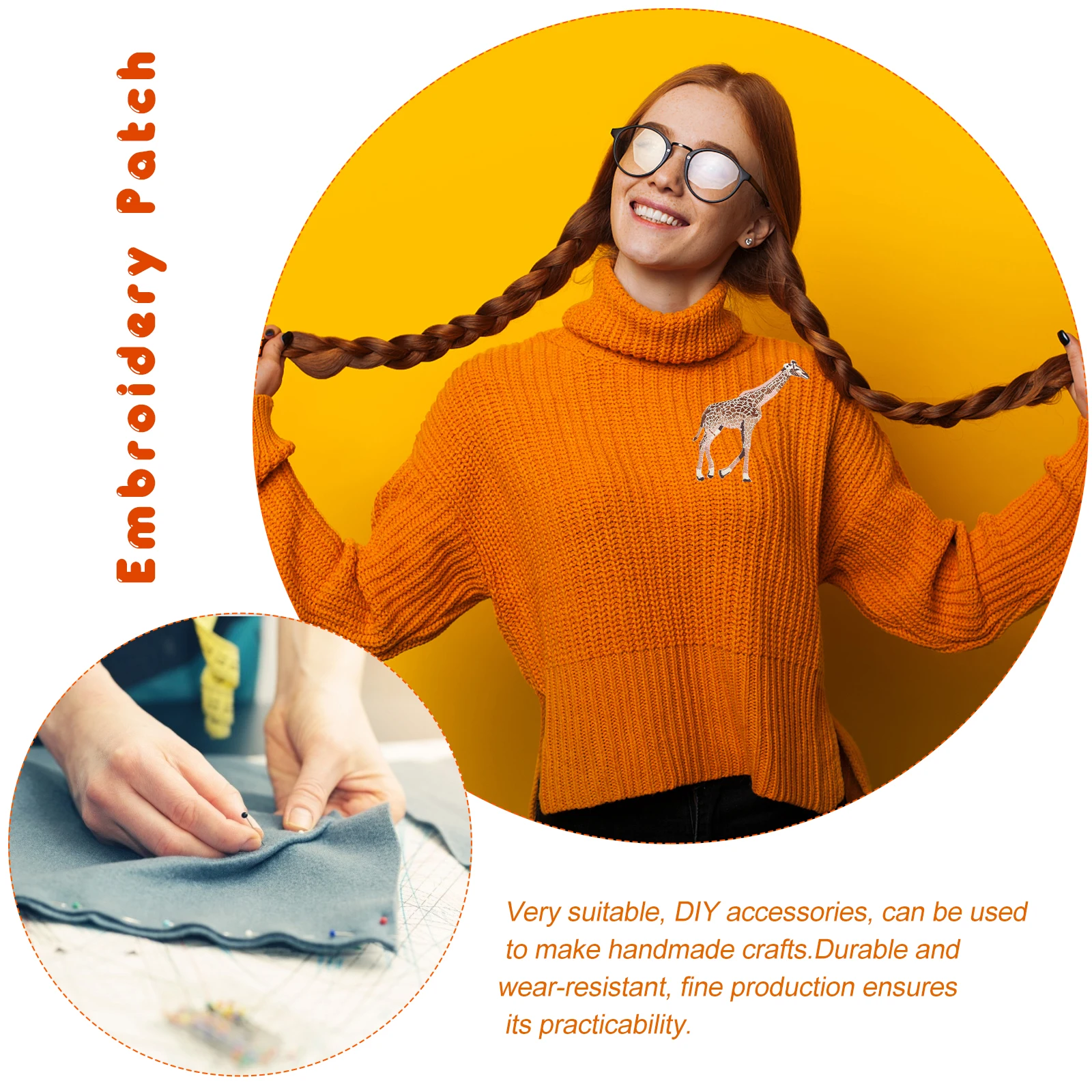 

2pcs Animal Embroidery Patches Cartoon Applique Stickers Rayon Fabric Decorations Easy to Stick Sew Ideal for Clothes Hats Bags