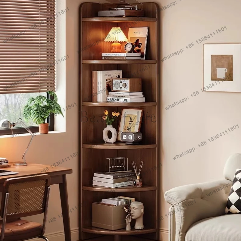 Triangular Narrow Bookcase Cabinet Multi-layer Dining Side Bookshelf Storage Display Living Room Furniture Bucherschrank