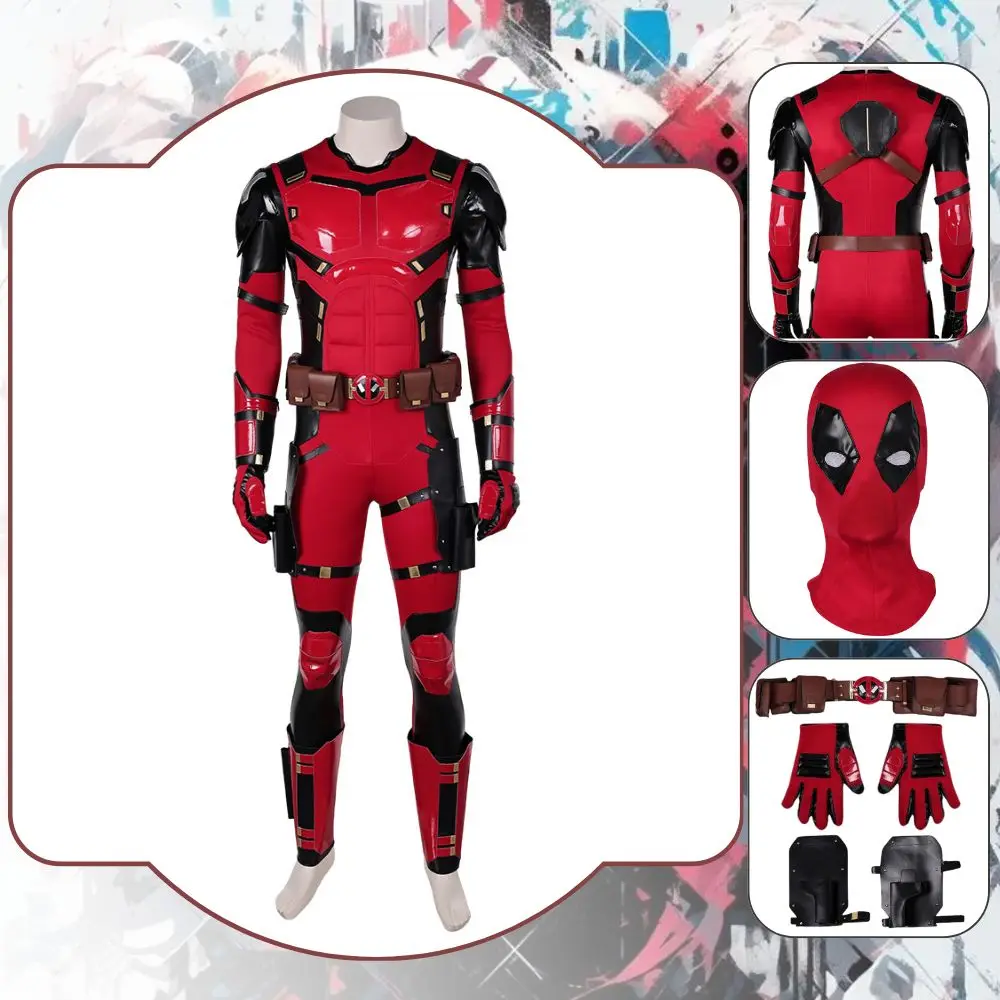 2018 Death Cosplay Wade Wilson Cosplay Fantasia Kostuum Super Schurk Death Cosplay Masker Jumpsuit Vermomming Voor Mannen Volwassen