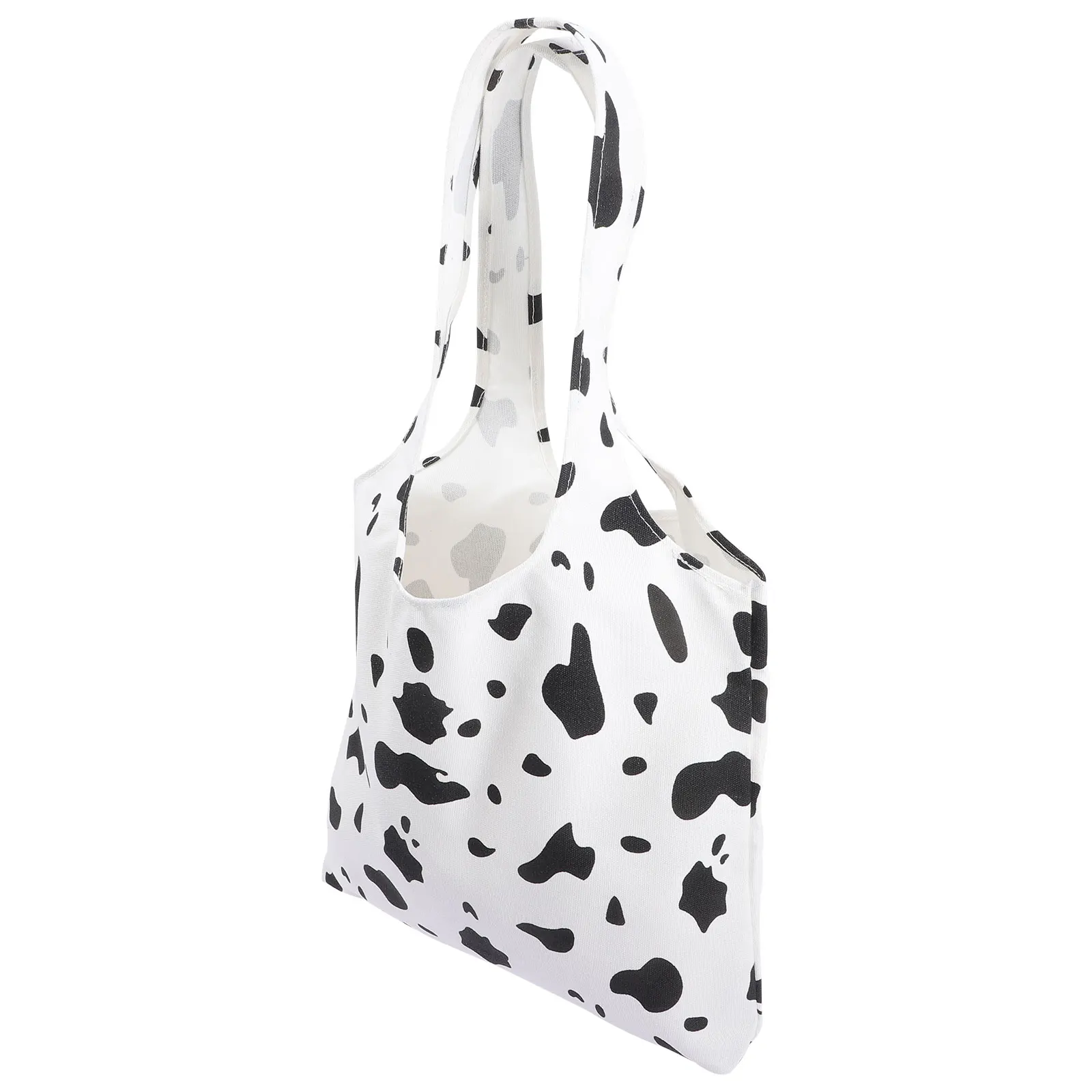 

Cow Tote For Women Lightweight Sturdy Canvas Material Reusable Shopping Bag Handles Daily Use Beach Accessories Cow