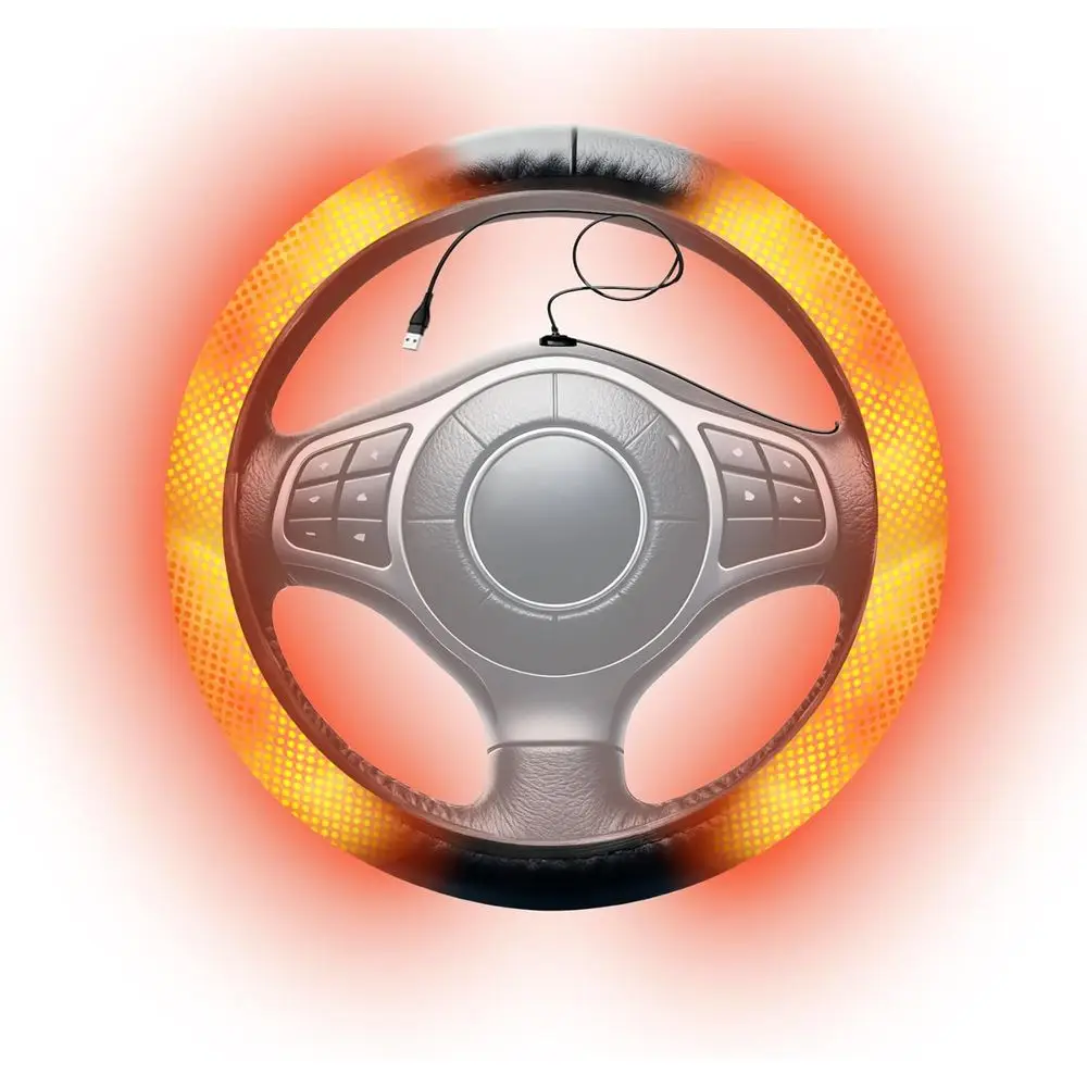 

Чехол для руля с подогревом - Новинка 2025 года, USB-подогреватель для автомобильного руля 14.5-15.5 дюймов, 14.6-15 дюймов