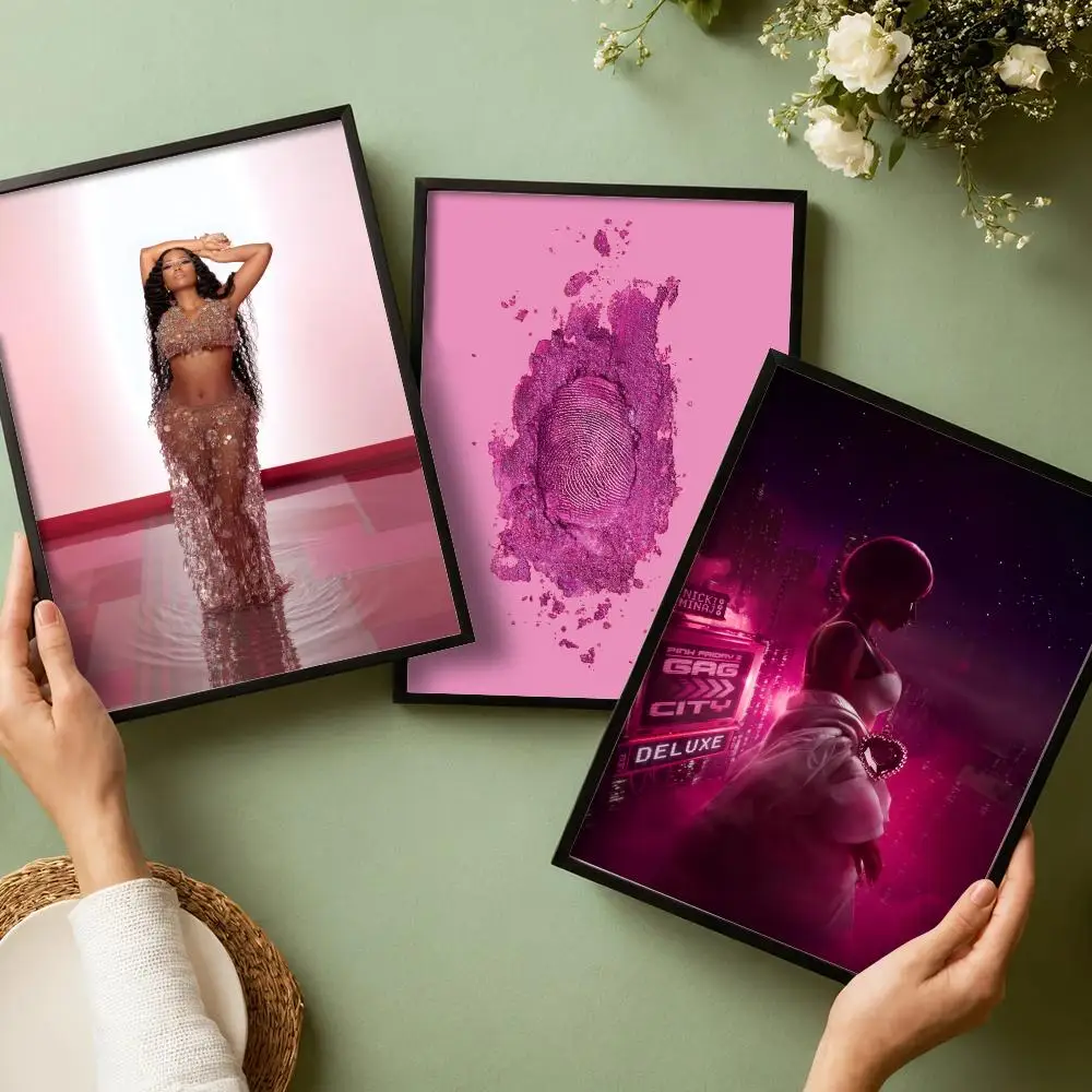 Rapper N-nicki Minaj Pink Friday Poster Waterproof Wall Art Sticker for Home Bar Decoration, Self-Adhesive Room Wall Decor Mural