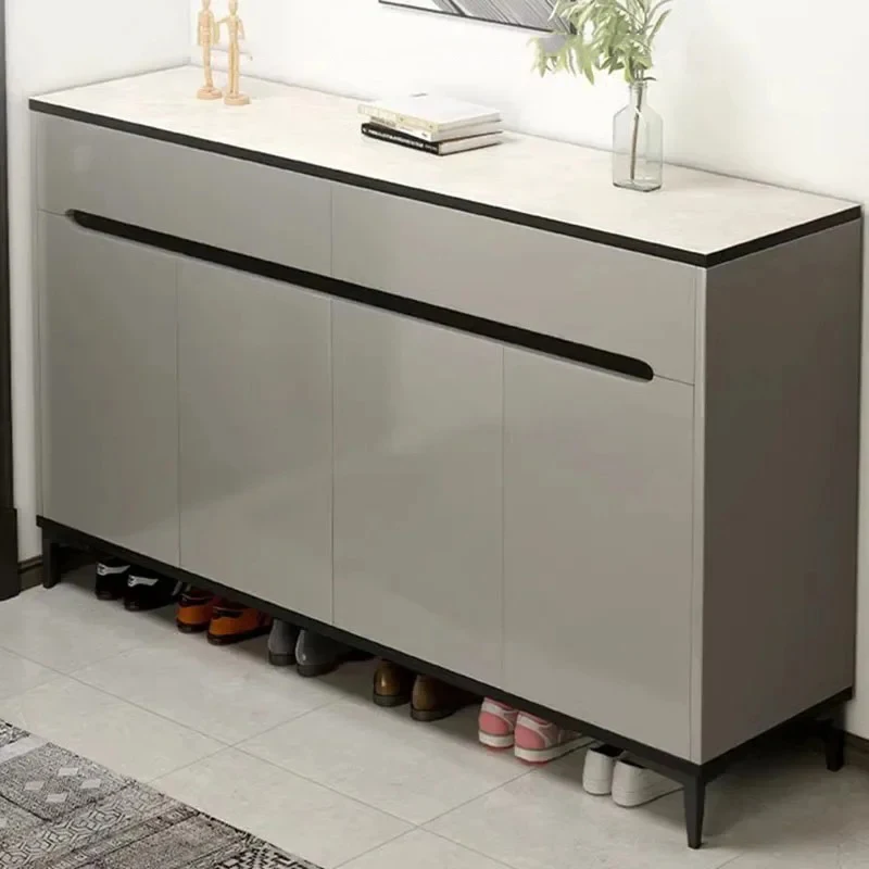 خزائن الأحذية الخشبية العالمية عمودي بسيط مزدوج الباب خزائن الأحذية الرخيصة تخزين الحد الأدنى ديكورات غرفة Archivadores