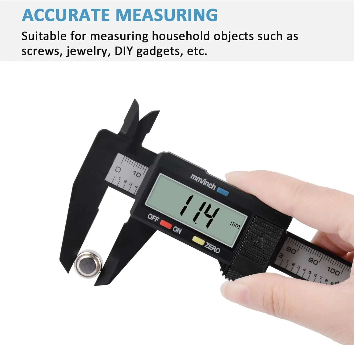 150mm Plastic Digital Vernier Caliper with LCD Display - Mini Precision Measuring Tool for Students & Engineers