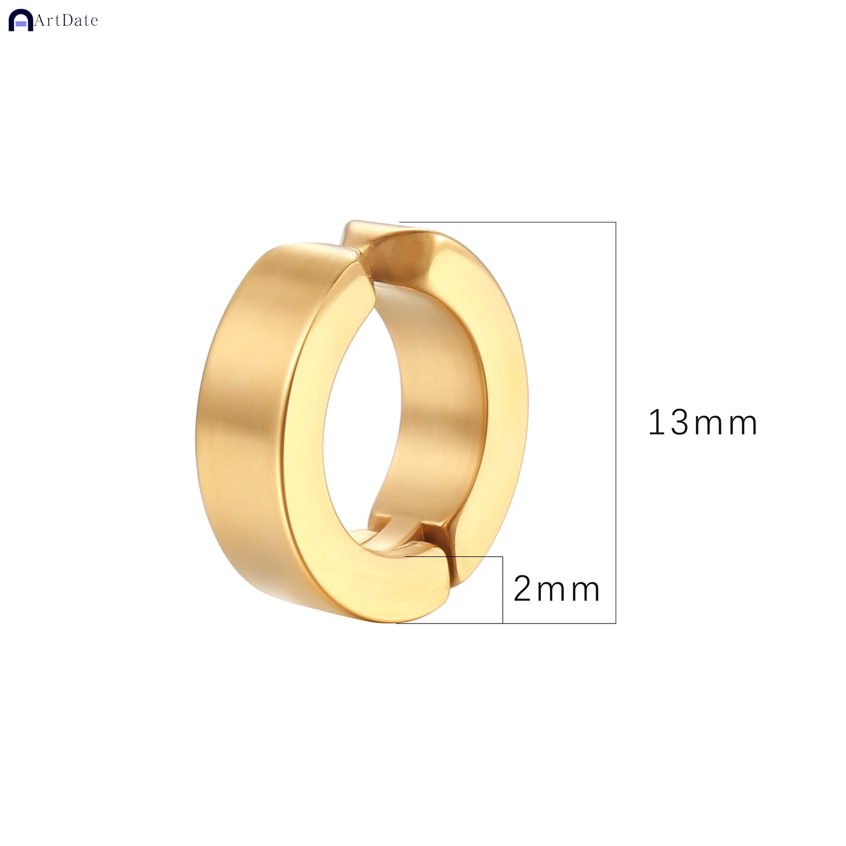2 Pcs Classic Korean Punk Stainless Steel Ear Clip Earrings for Men Women Black No Pierced Fake Ear Circle New Pop Jewelry