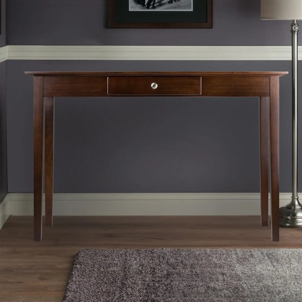 Solid Wood Desk, Wood Rochester Occasional Table, Antique Walnut