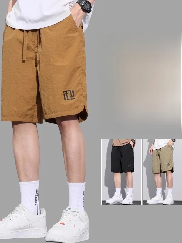 

Ice Silk Qui Dry Men's orts Summer Outdoor Wear Straight Leg Five-Quarter Loose plus Size Casual Spor Mid-Length Trendy