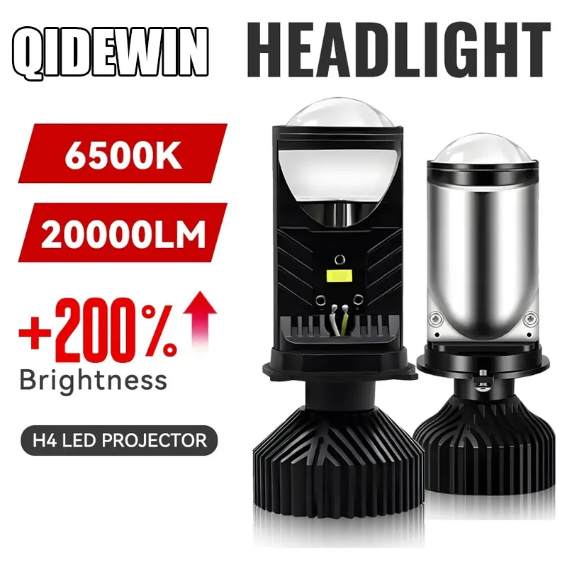 

80W Car Headlight Mini Lens H4 LED Projector Bulb 6000K 18000LM 12V Auto Motorcycles HeadLamp High Low Beam