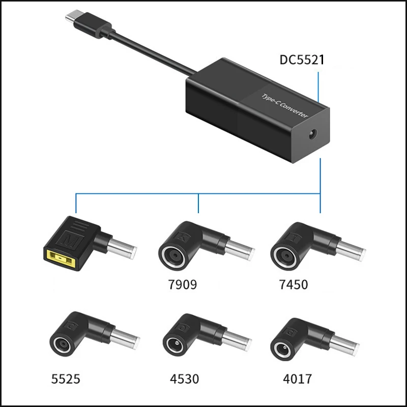 Type-C Connector Adapter Converter+6 DC Dead Charger Conversion Ports 65w For Lenovo/IBM /Dell /HP/ASUS/Sony/Acer/ BenQ/Fujitsu view 4