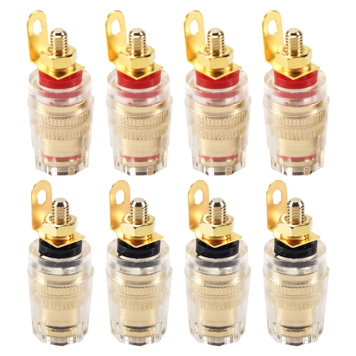 8Pcs 4mm Amplifier Speaker Terminal Binding Post Banana Plug Jack