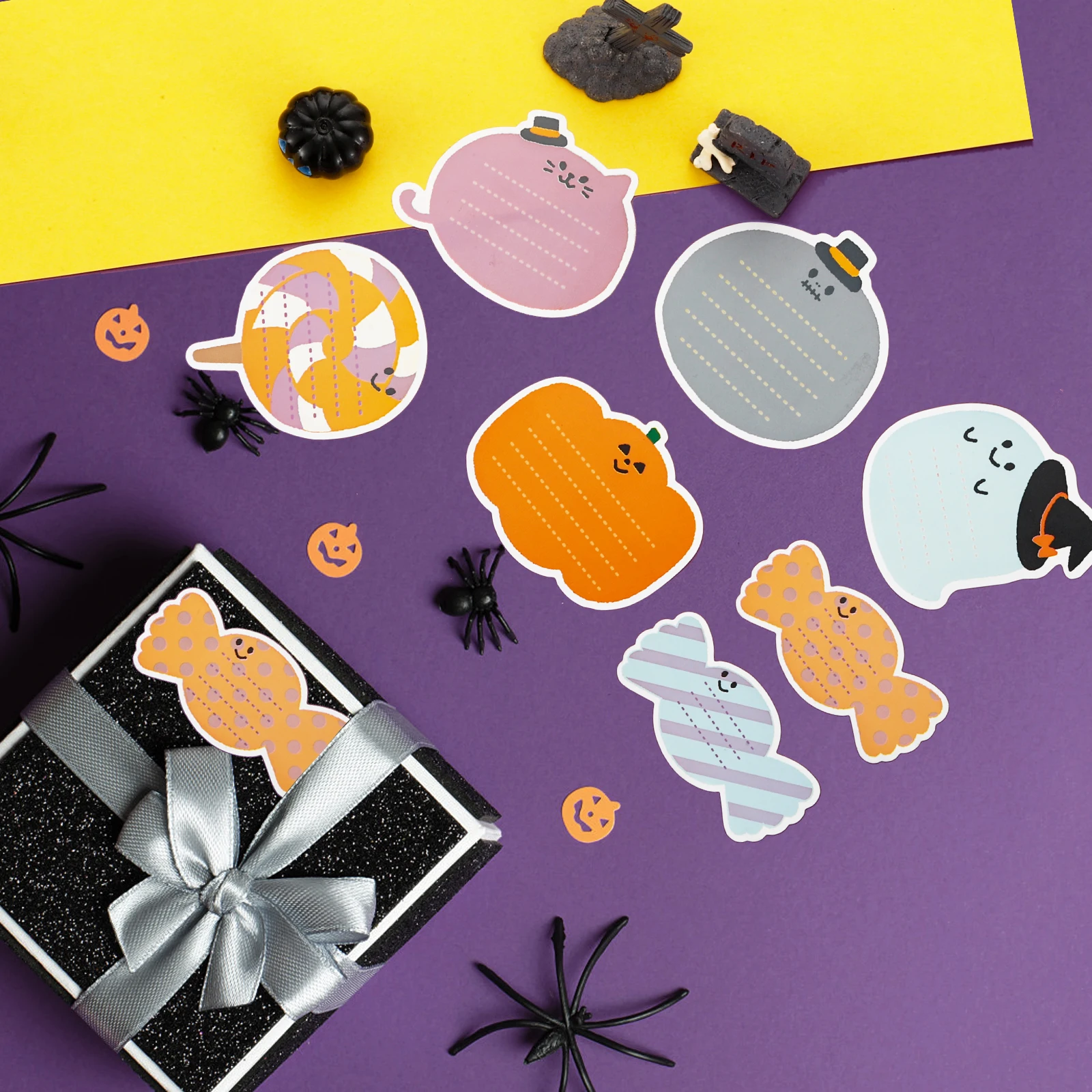 Halloween Funny Stickers Special-Shaped Waterproof Reusable Party Activities [Sealed Sticker] 120pcs/Roll