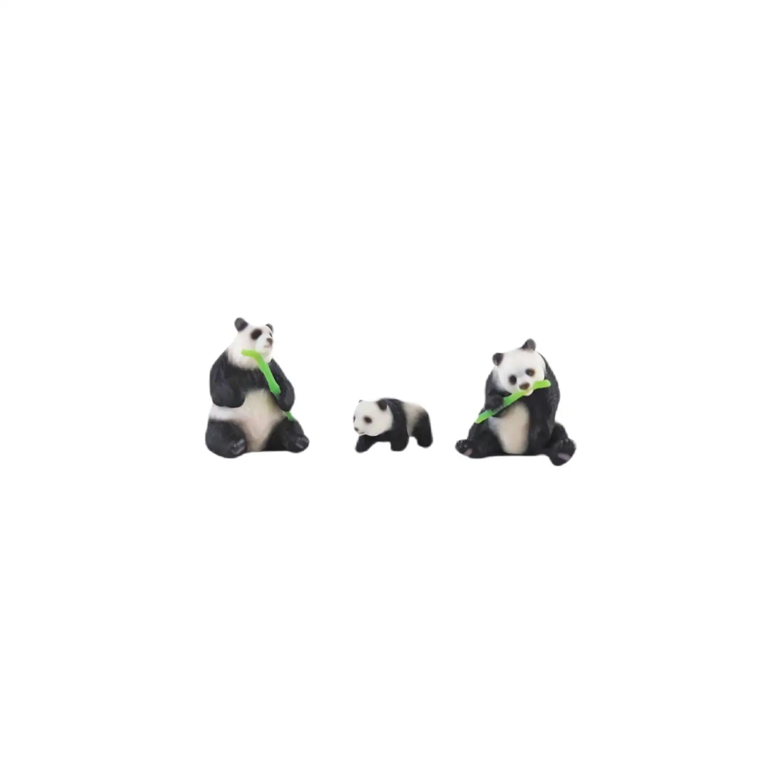 Miniature Resin Pandas Mini Animal Ornament 1/87 Scale Home Decoration