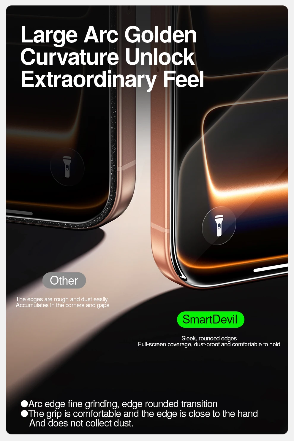 SmartDevil Staubfreier Displayschutz aus Kabinenkern für iPhone 17 Pro Max, staubdichte gehärtete Glasfolie für iPhone Air 17 16 Pro – Detail 12
