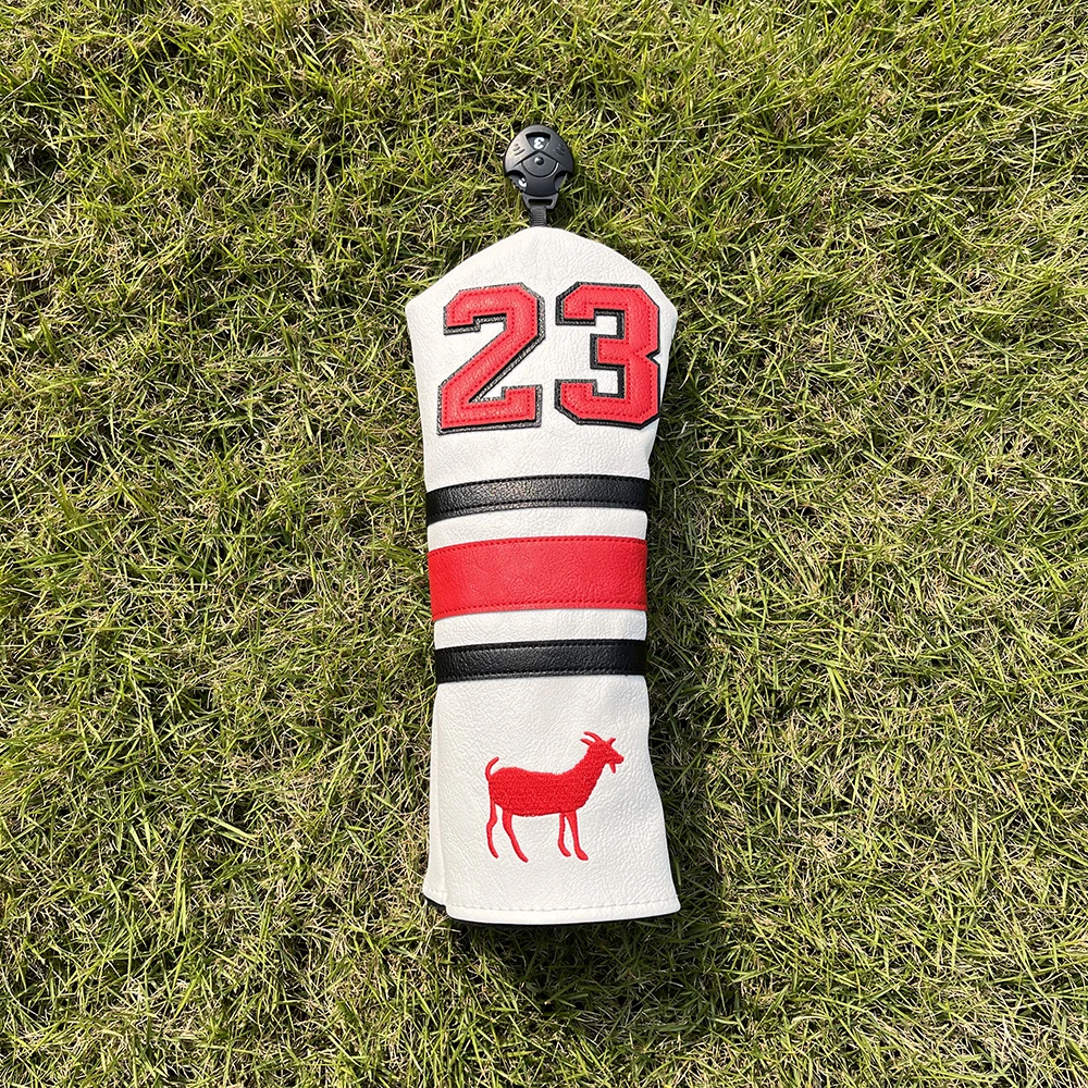 1pc/3pcs PU Leather Goat Pattern Golf Club Covers, For Driver, Fairway Wood, Hybrid, Golf Accessories