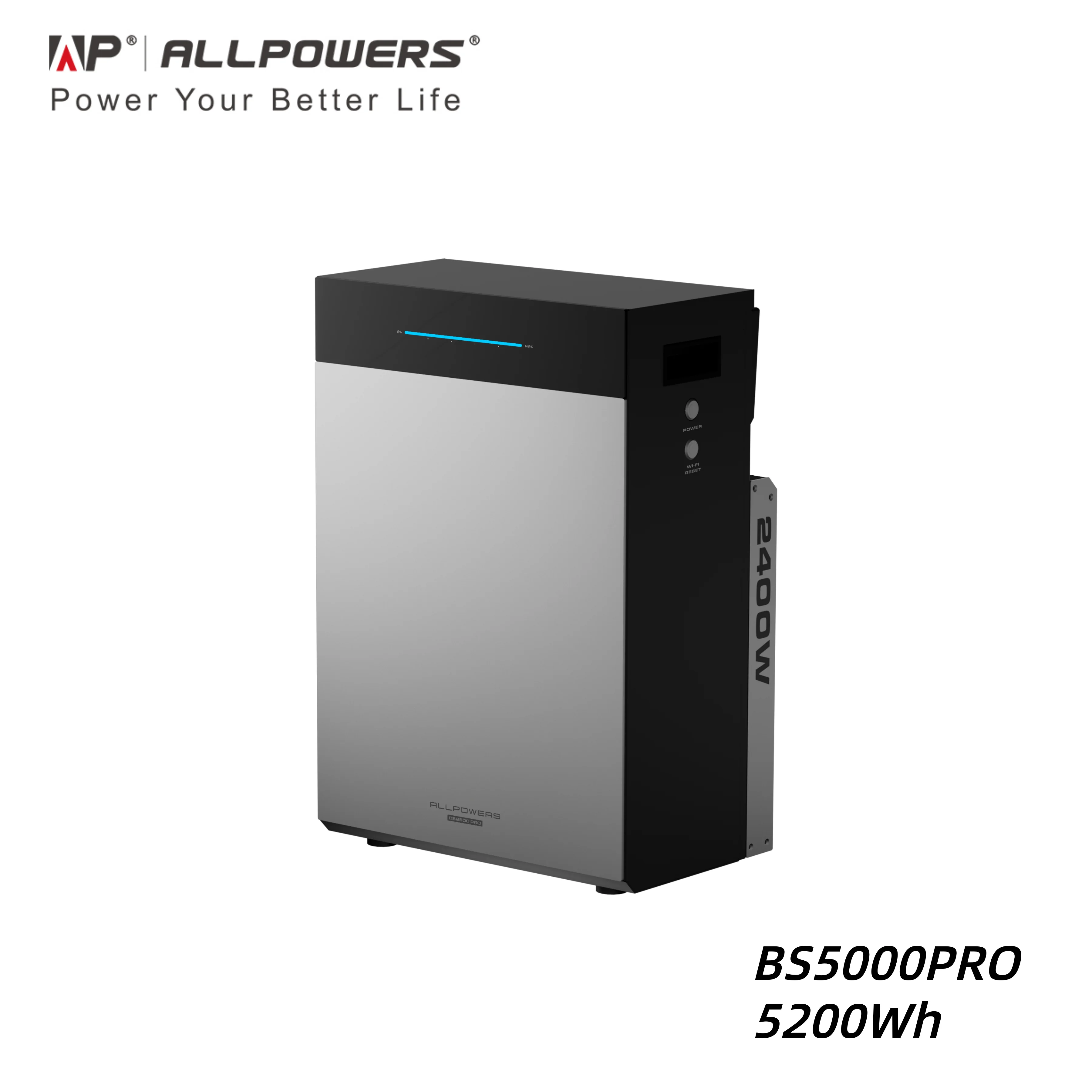 ALL POWERS BS5000PRO Mini Zonne-energiecentrale 5200Wh Noodstroomvoorziening voor Thuis 2400W Plug & Play Balkon Energieopslag EU Standaard