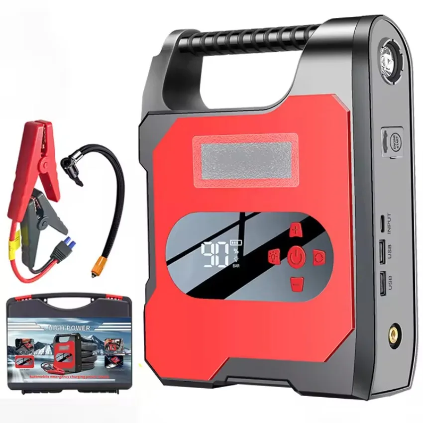 

32000mAh 12V Multifunctional Car Jump Starter Automotive Emergency Power Supply Air Pump Car Battery Charger with LED Display