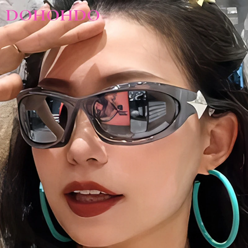 

2026 Futuristic Y2k Punk Sports Sunglasses Women Men Chic Vintage Star Sun Glasses For Lady Hip Hop 2000's Goggles Shades UV400
