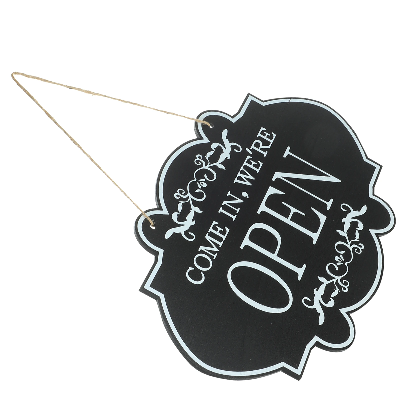 

Double Sided Door Sign Open Closed Retro Style Large Eye Catching High Contrast Colors Wooden Hanging Sign for Business