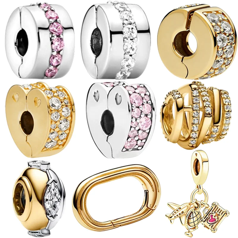 

Exquisite DIY Airplane+Earth+Luggage Multiple Series Charms Bead Pendant Clips Fit Original Sterling Silver Snake Bone Bracelet