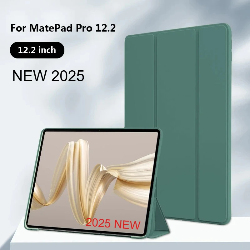 

New for Huawei Matepad Pro 12.2 11.5"s Air 12 2025 Case Trifold PU Leaher Soft Official Liquid Silicone Back Stand Tablet Cover