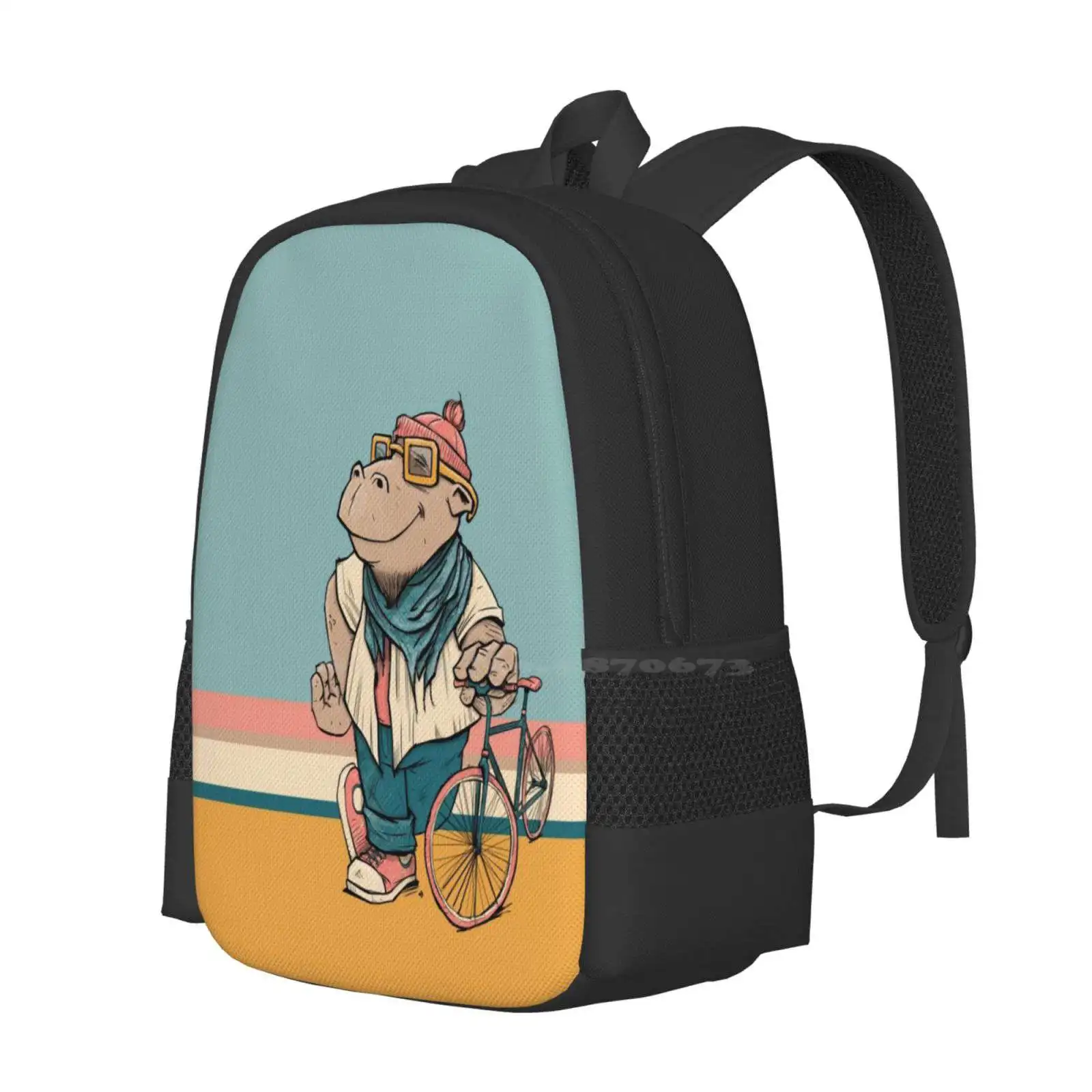 Biking Is A Way Of Life Hot Sale Schoolbag Backpack Fashion Bags Hipster Bike Biking Retro Happy Life Style Animals