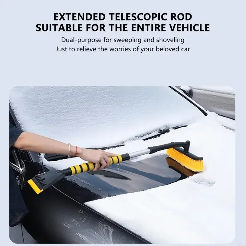 

Регулируемая лопата для снега на лобовое стекло автомобиля с вращающейся головкой щетки и эргономичной поролоновой ручкой для от