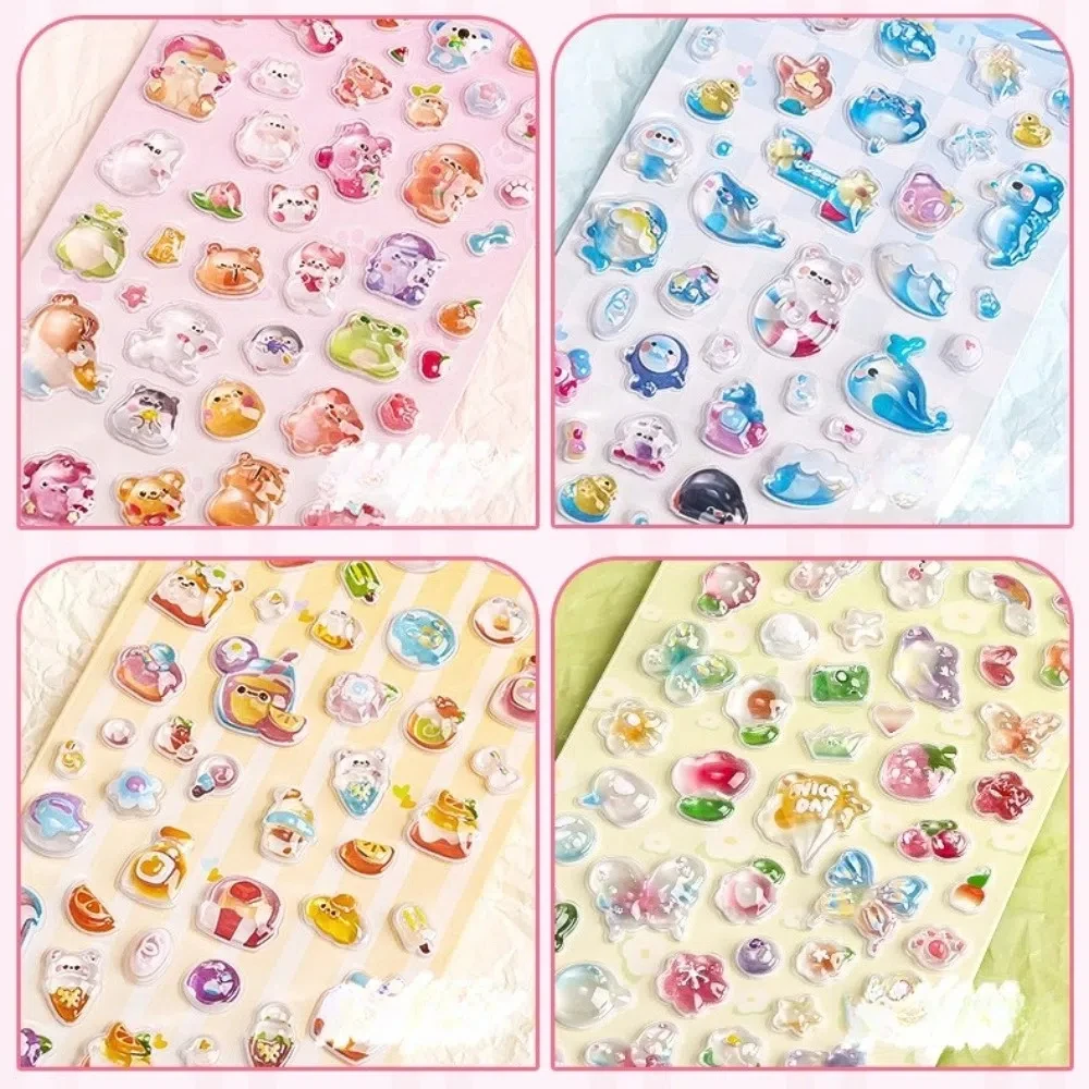 

2pcs New Cute Mini 3D Stickers Creative PVC Stationery Stickers Animal Ocean Theme Waterproof Diary Decoration Students Gifts
