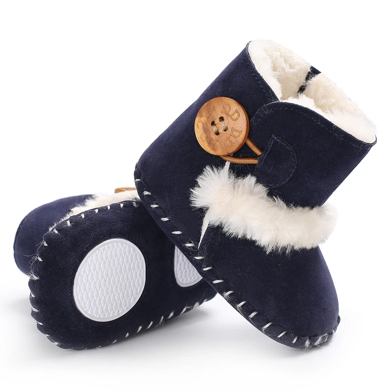 Fashion Brand Baby Booties Baby Girls Shoes Soft Sole Booties Toddler Winter Velvet Warm Snow Boots Newborn Shoes 1 Year Old