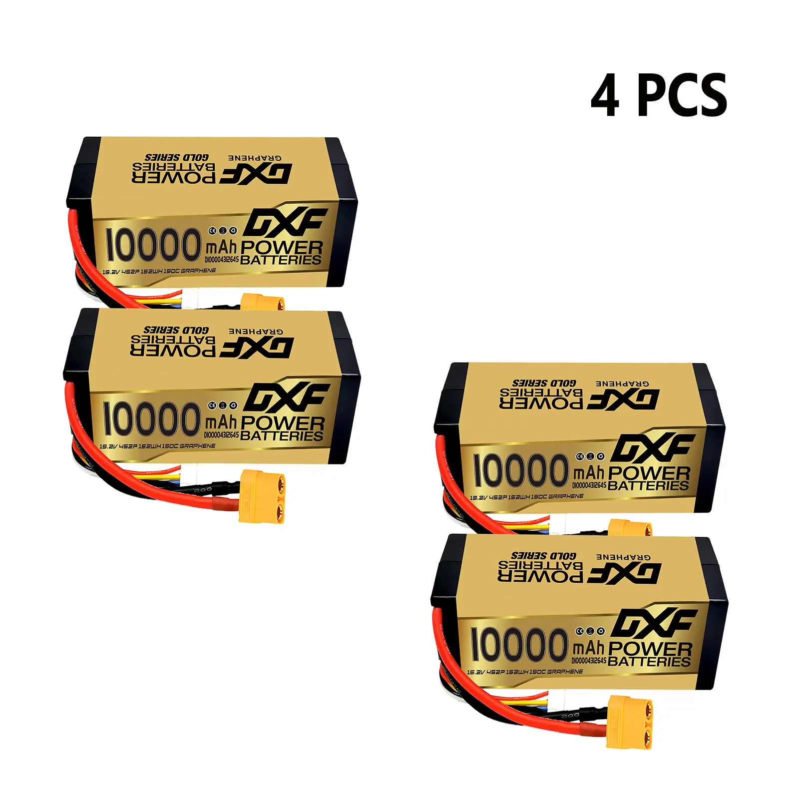 DXF 4S Lipo-batterij 10000mAh 15,2V 150C harde behuizing batterij met XT90-connector voor auto vrachtwagen tank RC Buggy Truggy Racing Hobby