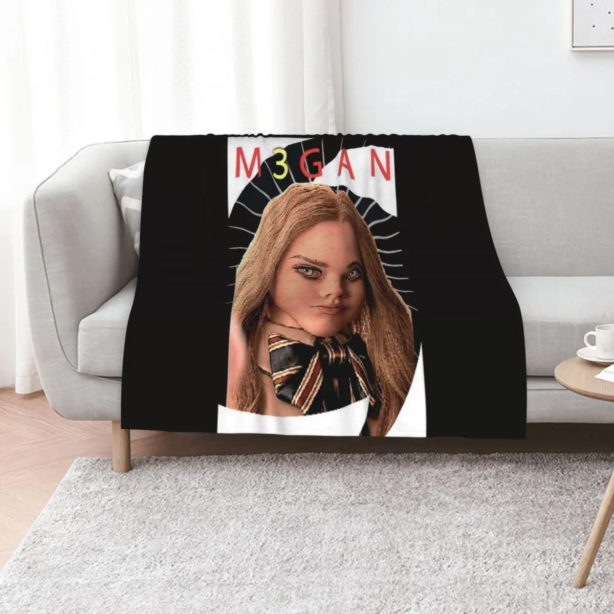 M3GAN MEGAN MOVIE DOLL Throw Blanket Plaid on the sofa valentine gift ideas Moving Thin Travel heavy to sleep Blankets