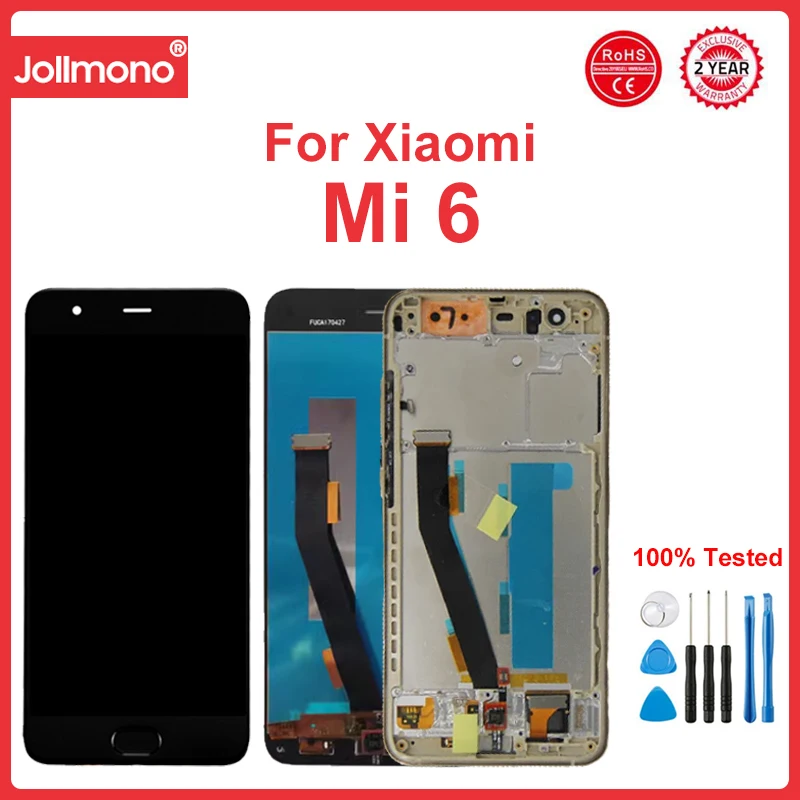 Mi 6 Display Screen, for Xiaomi Mi 6 Mi6 MCE16 Lcd Display Touch Screen Digitizer with Frame Replacement for Xiaomi 6