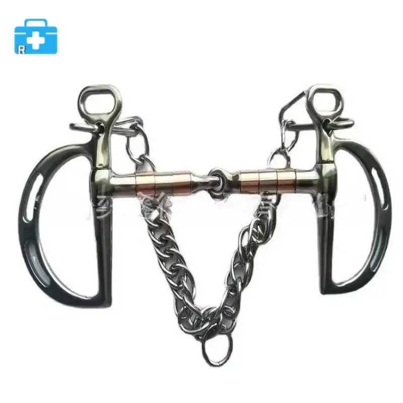Factory Direct Stainless Steel Horse Bit Copper Mouth Bit Equestrian Stirrups Professional Supplies