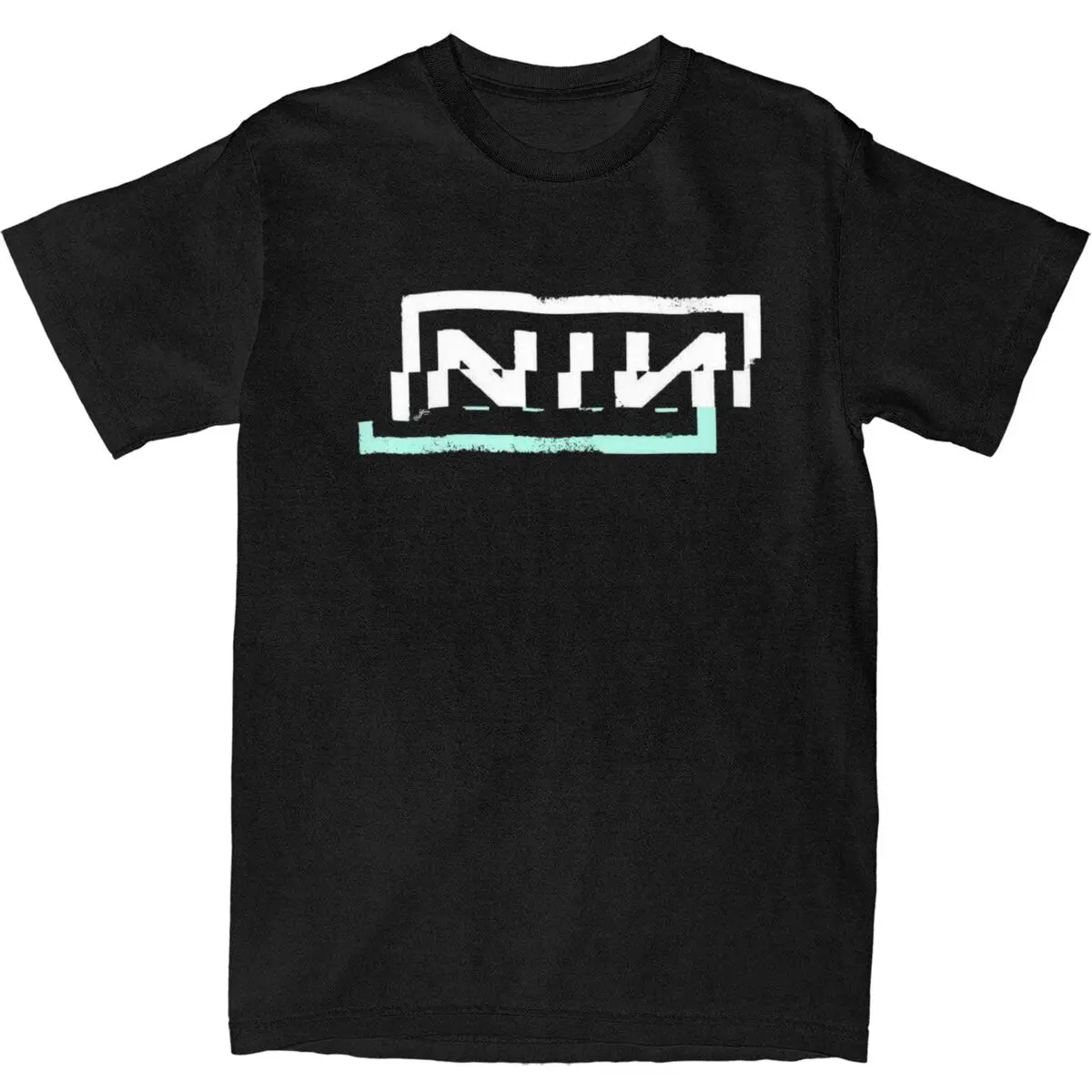 NIN Retro Logo Tee Shirt for Men Women Graphic Printed T Shirts Nine Inch Nails Rock Band Cotton Clothes