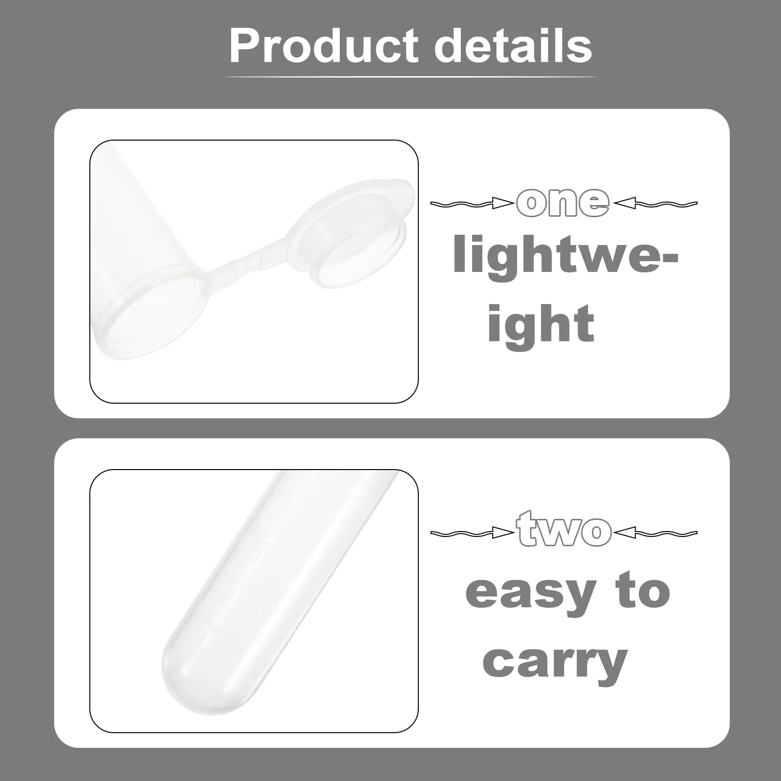 

50Pcs Clear Plastic Testing Tubes Secure Seal Lids for Sample Storage Portable Lightweight Vials for Liquids and Solids 10Ml