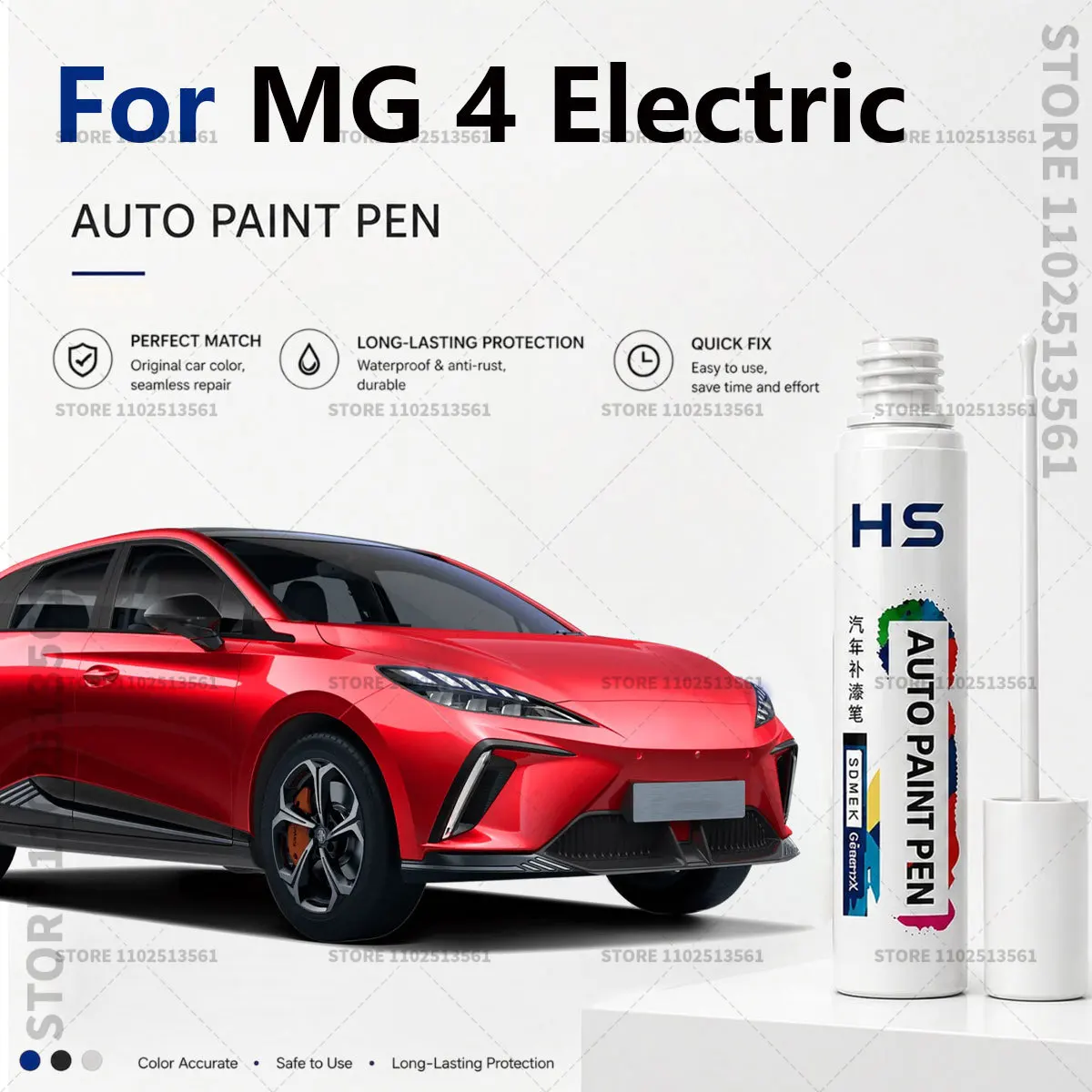 Touch Up Paint Pen – Quick Car Scratch Repair for Chips & Minor Scratches For MG Motor MG 4 Electric Black Pearl White Silver