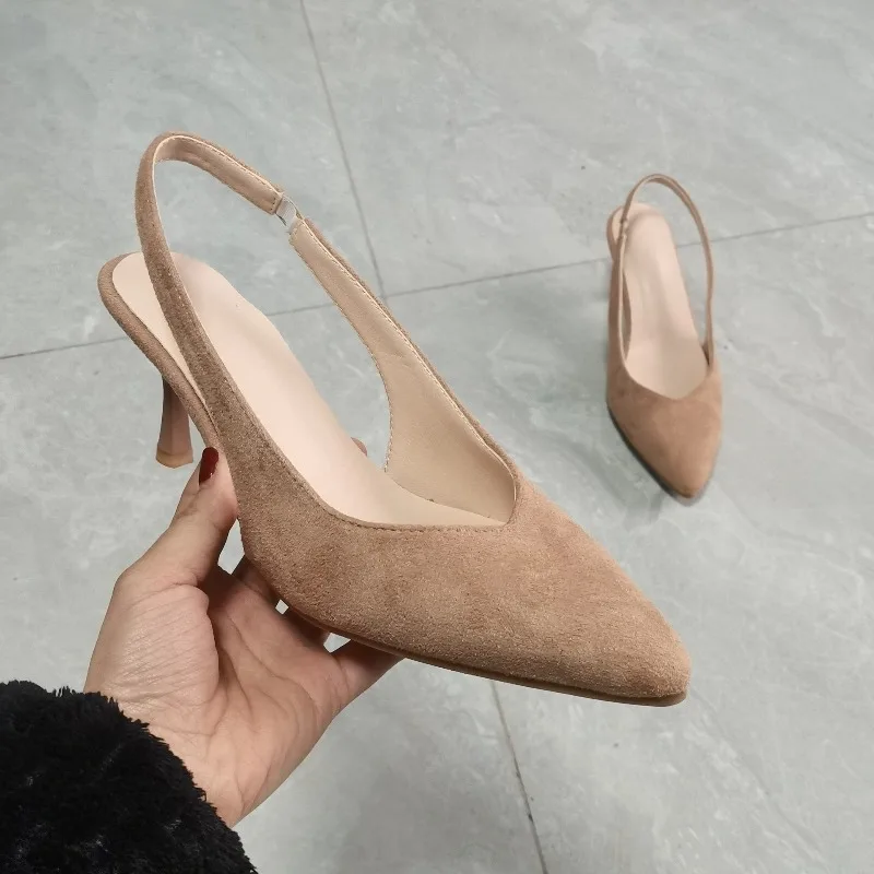 2026 New Spring Summer High Heel Pointed-Toe Women's Shoes in Size Large Size Elegant Women's Slippers with Adjustable Socks view 5