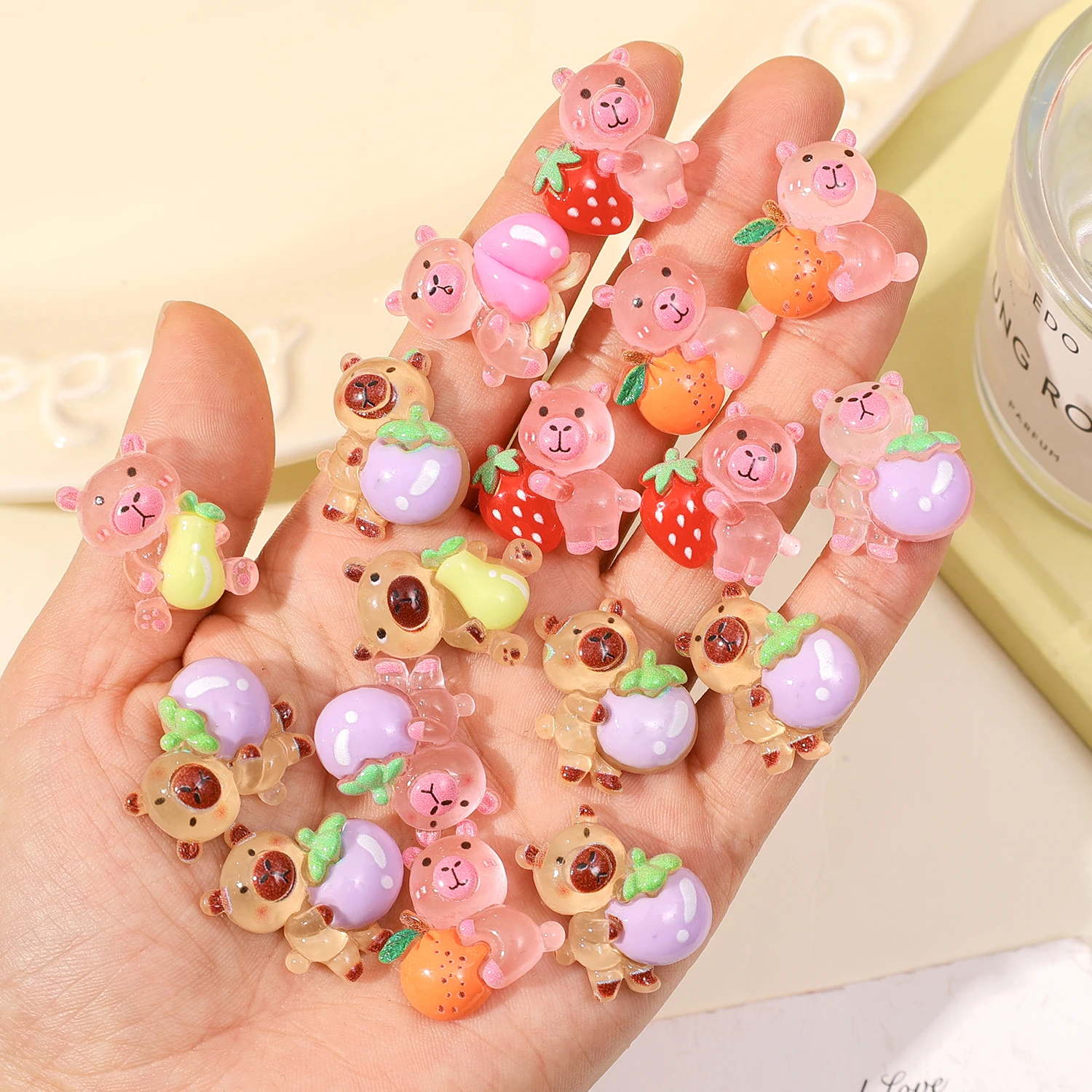 50/5pcs Colorful Fruit Capybara Blind Bag Cartoon Toy Doll Jewelry Accessories Children\'s Lottery Reward Gift Doll Blind Box Toy