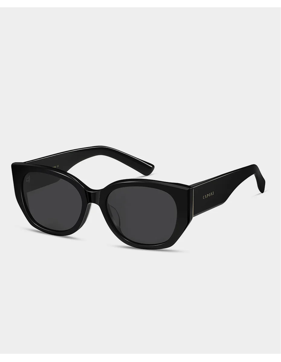 CAPONI Marke Frauen Schwarz Shades Polarisierte Neue Design Acetat Sonnenbrille Mode Trendy Stil Sonnenbrille UV400 Schutz CP24066 – Detail 14