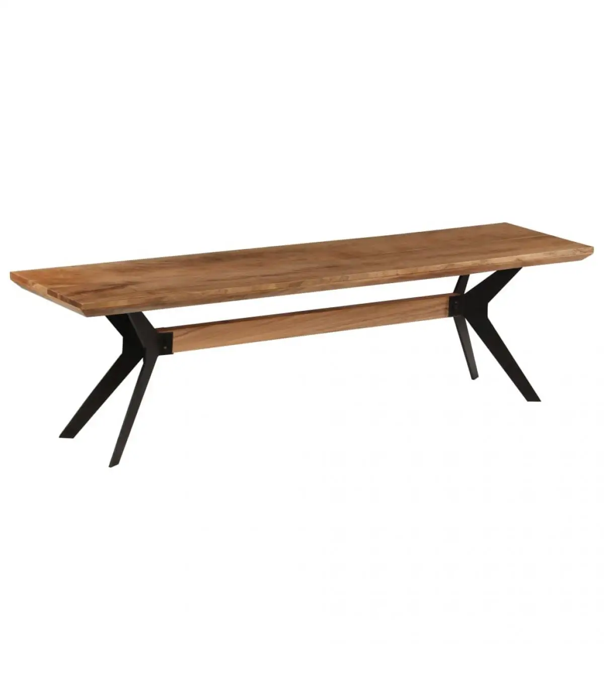 Dining benches and kitchen dining bench solid acacia wood and steel 160x40x45 cm