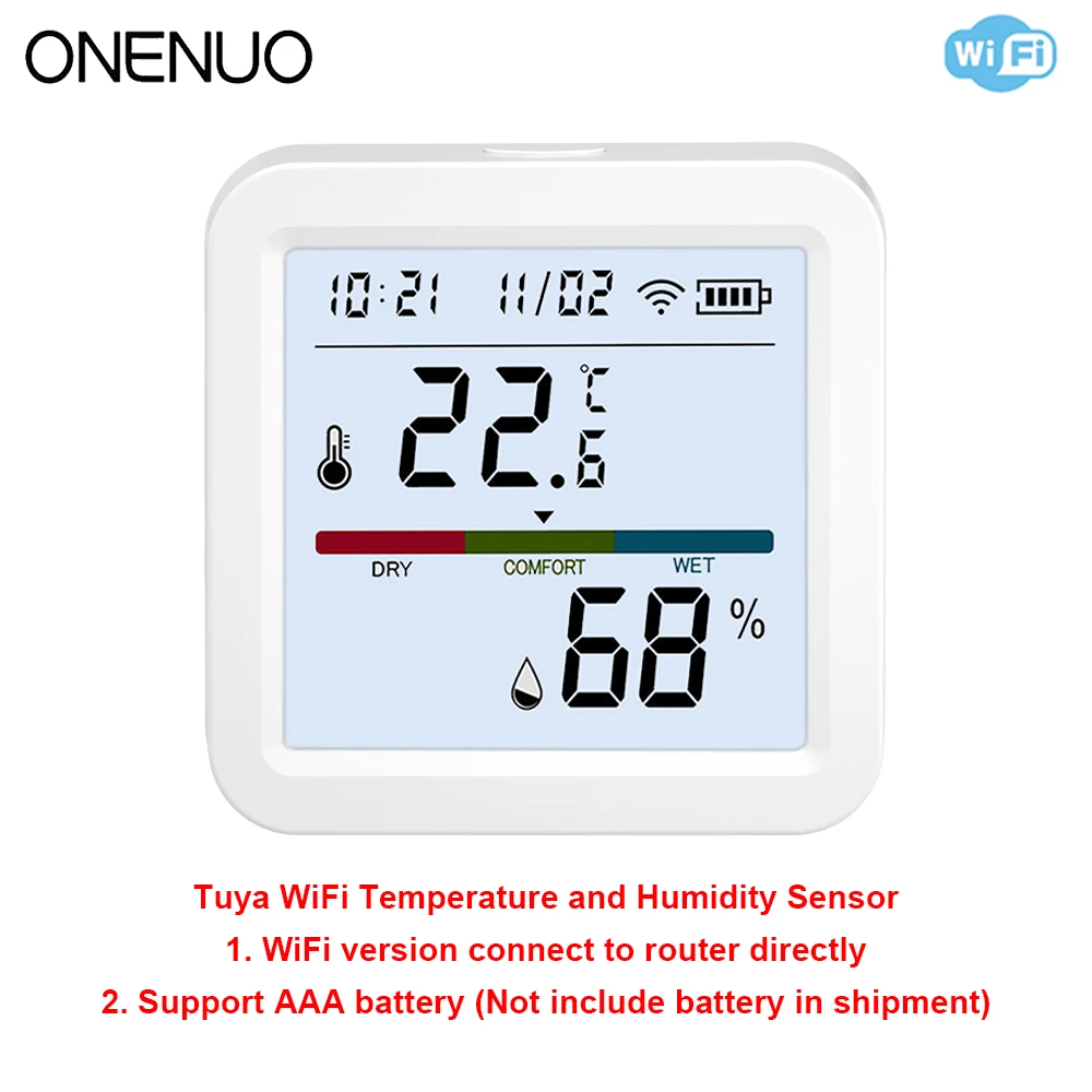 Tuya Smart Temperatur-Feuchtigkeitssensor WiFi/Zigbee mit Hintergrundbeleuchtung Innenhygrometer Thermometer Sprachsteuerung über Alexa Google – Detail 2