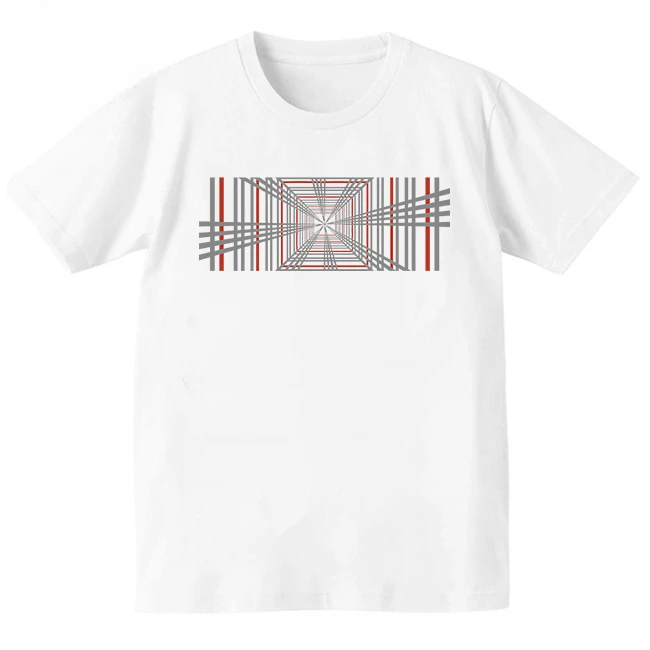 2026 Plaid Model Round-neck Short-sleeved Cotton T-shirt with Patterned Design