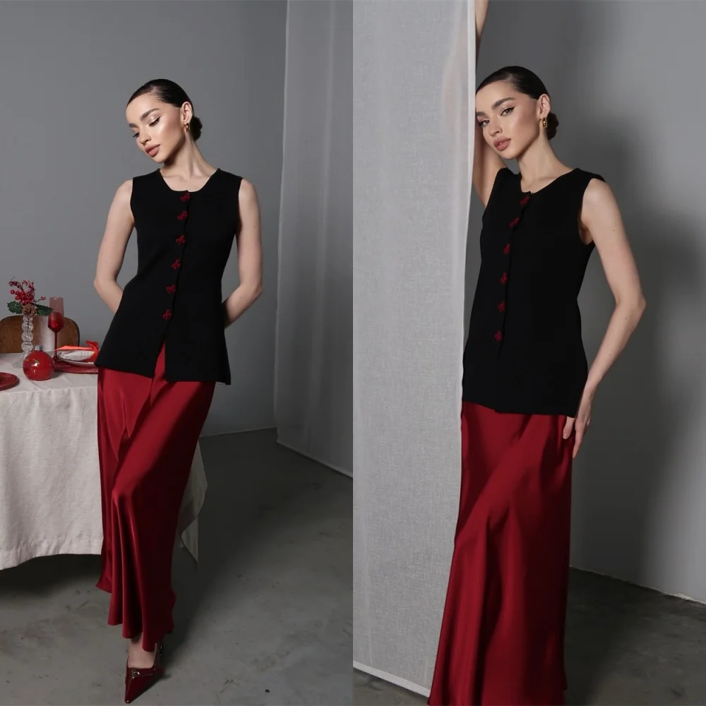 

Customized Exquisite Black Jersey Evening Dress Graceful Scoop Cap Sleeve Sleeveless Buttons Contrast Color Homecoming Dress