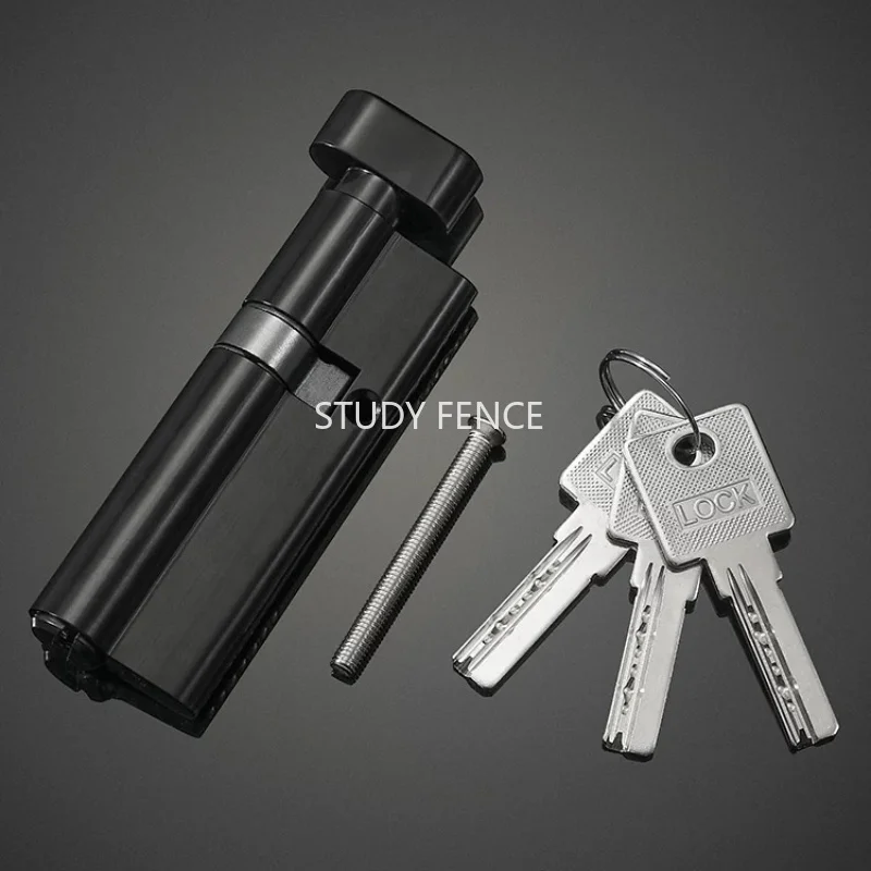 

Eccentric Lock Cylinder for Bedroom Door, Black Universal Lock Cylinders, Room Door Metal Lock Cylinders, with Key 70/75/80mm