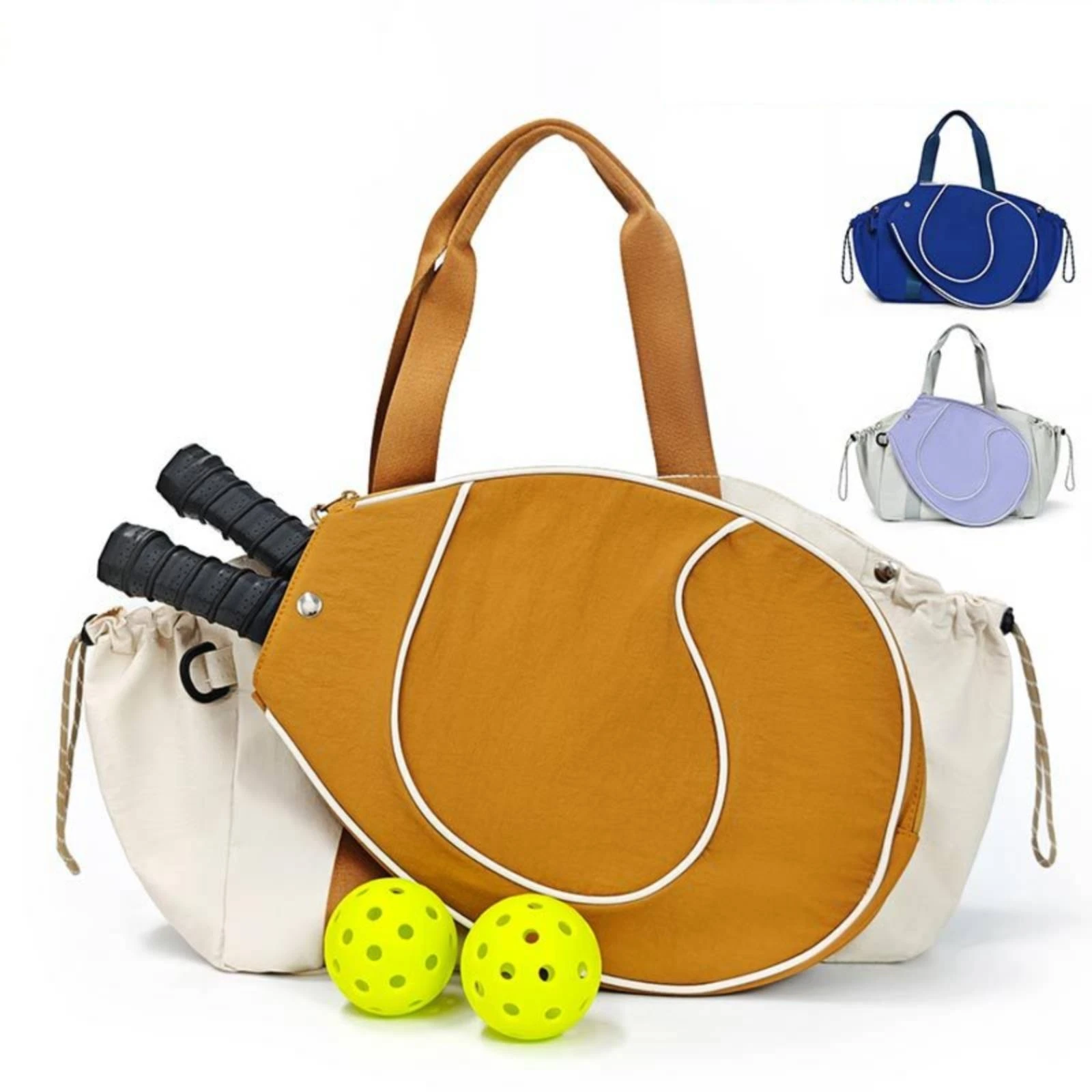 Pickleball Tote Bag Travel-Ready Pickleball Bag with Trolley Sleeve Tennis Tote Spacious Roomy for Commuters, Gym