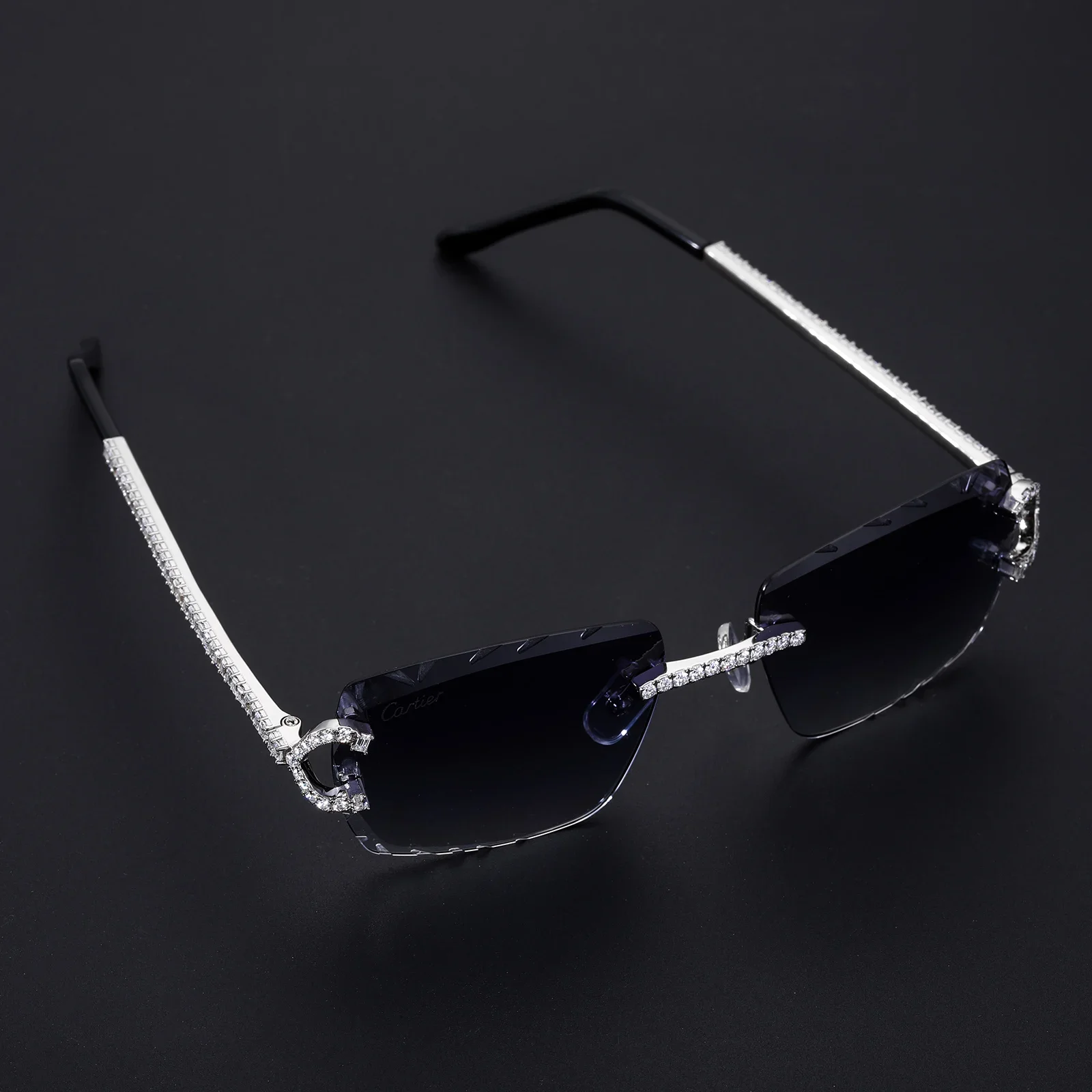 Luxury Brand Jewelry Rappers Mens Prong Setting D Color VVS Moissanite Diamond Iced Out Sun Glasses With GRA Certificate