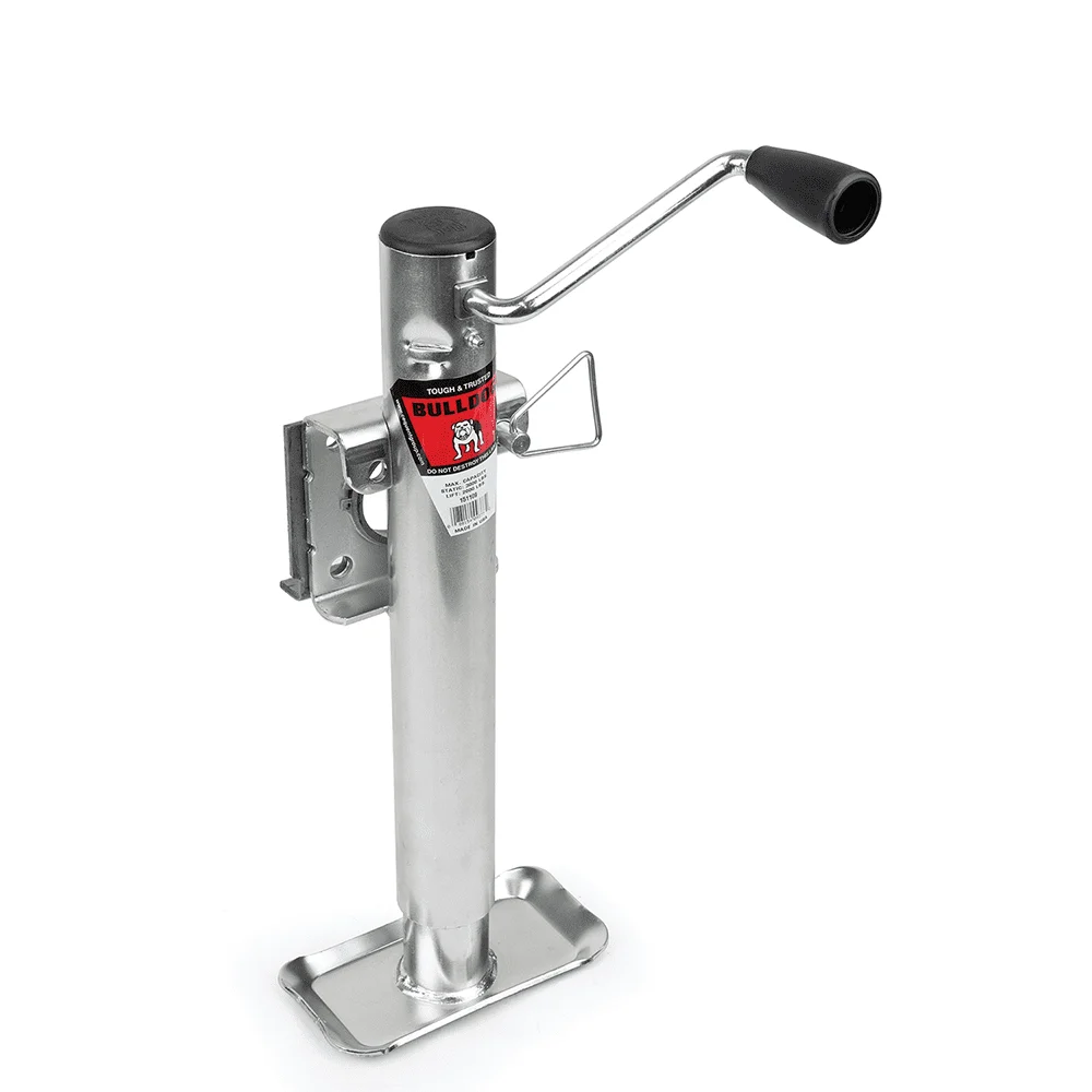 151109 Round Trailer Jack, Side Mount, 2,000 lbs. Lift Capacity, Sidewind, Bolt-On, 10 Inch Travel