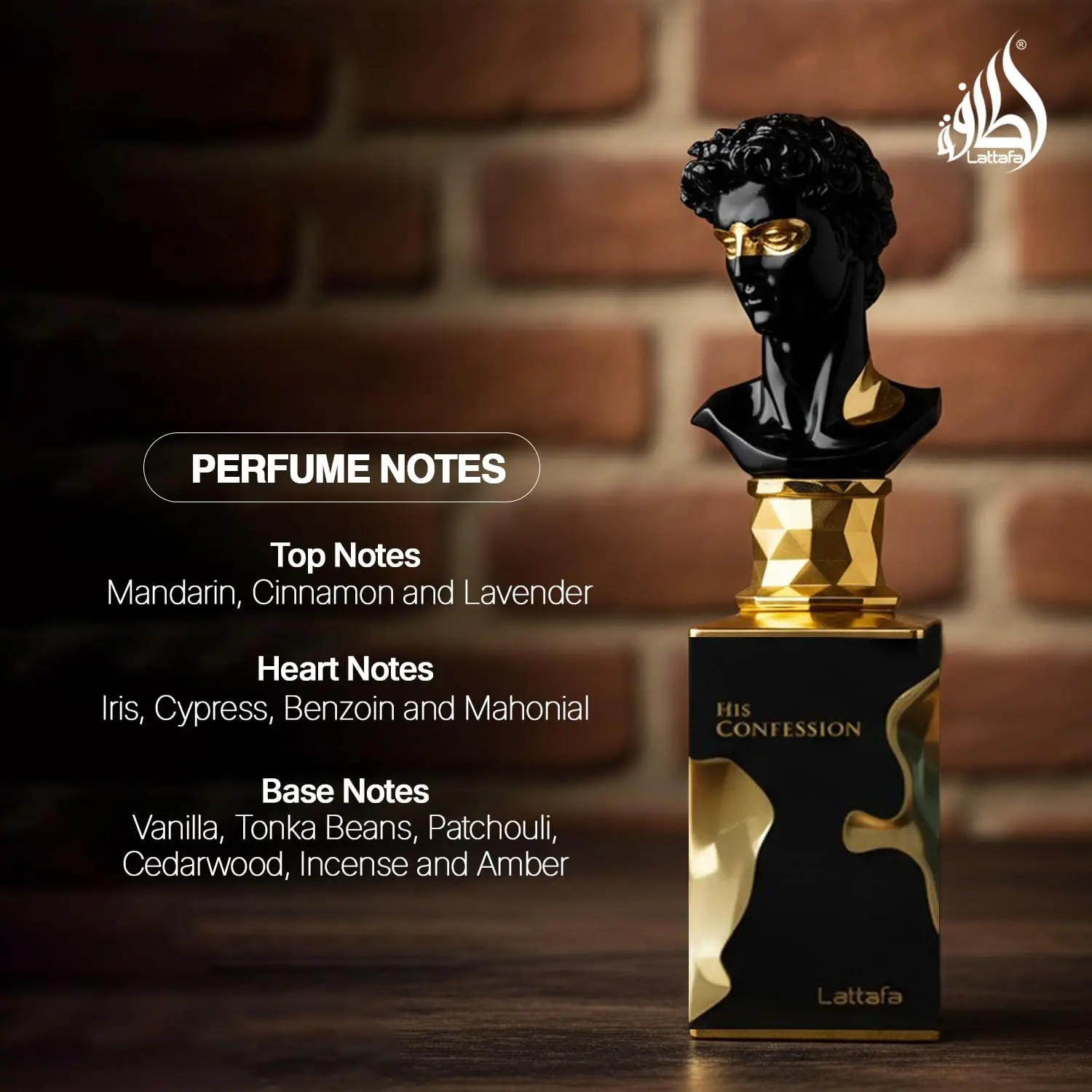 Lattafa His Confession EDP للرجال 3.4 أونصة - كولونيا وودي سبايسي كهرمان طويل الأمد، هدية عيد الميلاد والعطلات #3