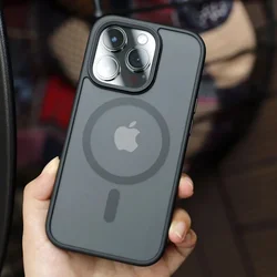 Luxury Matte Magnetic For Magsafe Translucency Case For iPhone 15 14 13 12 11 Pro Max 14 Plus Wireless Charge Shockproof Cover