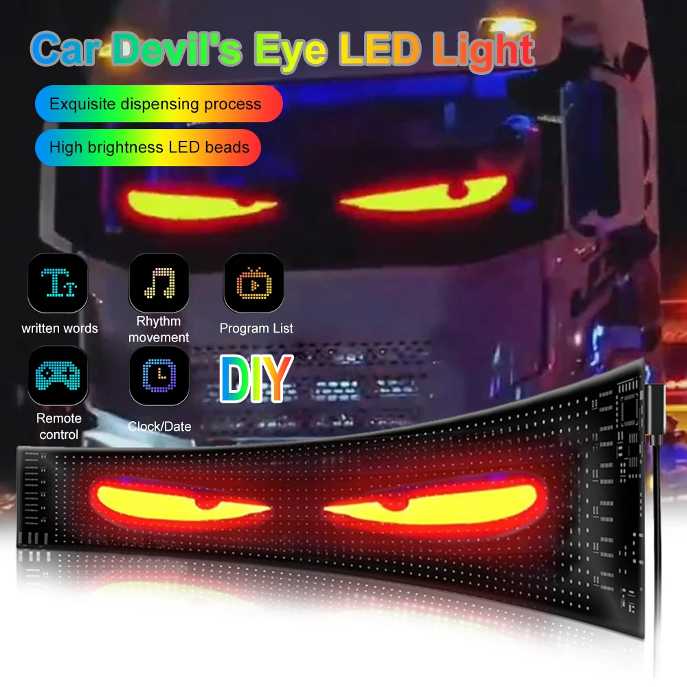 NEW Eyes Car LED Logo APP LED Matrix Pixel Panel Night Light Custom Text Pattern Animation Programmable Display for Truck